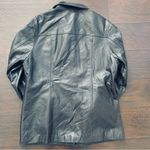 90s Vintage Women's Oversized Black Leather Jacket Size L Photo 3