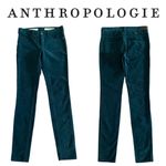 Anthropologie Pants Pilcro Teal corduroy Cotton Stretch 25 Green Boho Photo 2