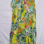 Nicole Miller Multicolor Tropical Floral Print Faux Wrap Midi Skirt size medium Photo 5