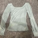 SheIn mint green square neck long sleeve shirt XS Photo 9