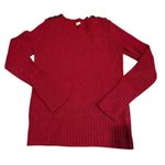 J.Crew Lambs Wool Burgundy speckled Crew neck sweater buttoned shoulders size S Photo 0