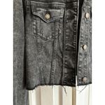 Hollister  Black Wash Cropped Denim Jacket | Frayed Hem | Size Small MSRP $100 Photo 6