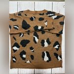 Pulse Anywhere We Go Animal Print Sweater-Brown Sz L VGUC Photo 3