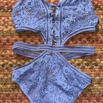 Victoria's Secret  BLUE SEXY STRAPPY SHEER LACE BODYSUIT ONE PIECE Photo 7