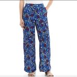 Kaari Blue Wide Leg Floral Pants in Blue Size Small Photo 7