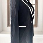 Alice + Olivia Breann Long Fitted Blazer with Piping, Black Size 4, New w/Tag Retail $550 Photo 9