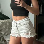 PacSun White Distressed Mom Shorts Photo 3