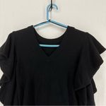 Rachel Roy  Ruffle Long Sleeve Pullover Sweater XS Black Photo 1