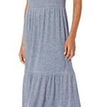 Daily Ritual Maxi Dress Sleeveless Casual Tiered Knit Heathered XL Gray Photo 0