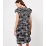 Loft ✨ Black & White Eyelet Smocked Yoke Swing Dress Photo 1