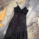 Bebe Black Lace Overlay Midi Dress Photo 1