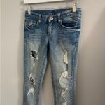 1115 Wheel Jeans Vintage Low Rise Skinny Size S (27x29) Distressed Stretch Blend Blue Photo 1