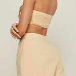 SheIn tan smock bandeau top & short set Photo 1