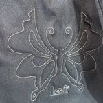 L.E.I Vintage 90s . Y2K Large Denim Blue Jean embroidered backpack Photo 3