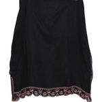 Willi Smith Elegant Black Silk Skirt with Pink Embroidery Beading Y2k Feminine 8 Photo 0