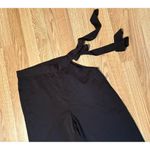 Women’s Silk Dress Pants Waisted Tie Side Wide Leg Work Pants Black Size Small Photo 5