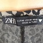 ZARA Women's Leopard Print Bodycon Dress Black Size Medium Square Neck Side Slit Photo 6