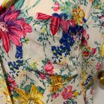 Lucca Couture  | Floral print button down open back top size medium Photo 3
