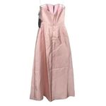 Alfred Sung NWT Strapless Notch Twill Satin Maxi Dress Pockets 6 Toasted Sugar Photo 3