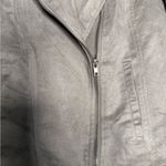 JACK Grey faux-suede moto jacket. Size Medium Photo 1