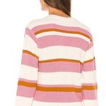 Paige Vneck Negin Pink & Gold Stripe Sweater Photo 1