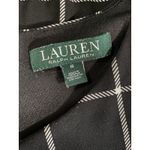 Ralph Lauren Lauren  Black/White Check Print‎ Keyhole 3/4 Sleeve Zip Lined Size 8 Photo 4