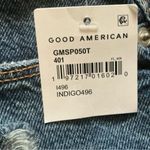 Good American  plus size indigo distressed frayed hem denim mini skirt sz 20 Photo 4