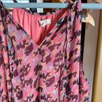 Anthropologie Tulle Pink Brown Patterned Women's Mini Dress Size Medium Photo 2