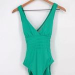 La Blanca Cross Back One-Piece Swimsuit Tummy Control Emerald Green Size 6 Photo 0
