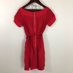 Andrew Marc  Red Skater Fit & Flare 6 Buckle Dress Retro Classic Photo 3