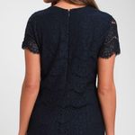 Lulus  Take Me to Brunch Navy Blue Lace Shift Dress - Size Extra Small Photo 1