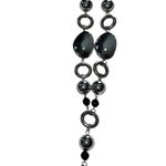 Lia Sophia  Silver Charm Tassel Pendant Necklace Y2K Style & Bead Earrings Photo 0