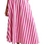 Boden USA Print satin A-line maxi skirt in pink stripe Photo 0