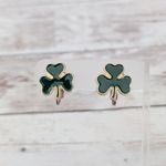 Vintage Clip On Earrings Green Clover Photo 0