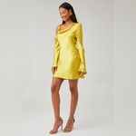 Shona joy  Sofia Asymmetrical Long Sleeve Mini Dress –‎ Lime size US 10 Photo 1