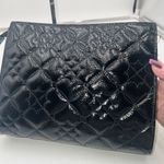 Betsey Johnson  Large‎ Faux Leather Black and Gold Quilted Wristlet Photo 5