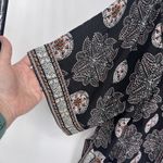 Max Studio Kimono Cardigan Womens Medium Black Pink Boho Polyester Whimsigoth Photo 3