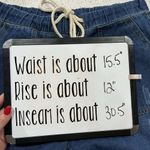 Floral Blooming Size M Boyfriend Jeans Blue Denim Distressed Busted Knee Pull On Photo 10