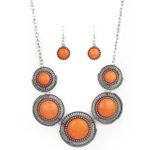 Paparazzi She Went West Orange Necklace (518) Photo 1