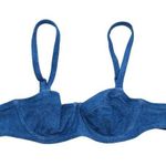 Aerie  Bra Unlined Underwire Denim Look Blue 32A Photo 0