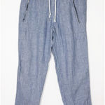 Athleta  Cabo Tide Linen Jogger Pants Blue Size 2 Petite Chambray Photo 0