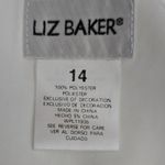 Liz Baker  90s White Lace Trim Button Up Blouse Size 14 Victorian Feminine Retro Photo 5