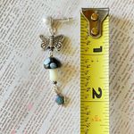 Handmade Kawaii y2k boho black&white lampwork glass mushroom butterfly star dangle earrings🍄🦋 Photo 2