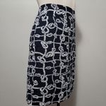 Talbots navy nautical rope cotton twill a-line skirt size 8 Photo 3