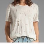 IRO  Laser Cut Distress Linen Tee Shirt Gray‎ black Size small Photo 8