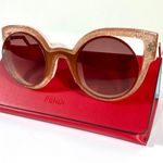 Fendi NWT  FF 0137/S 0NUG Orange/Pink Glitter Cat Eye Sunglasses Photo 2