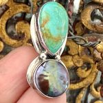 Kim Cevora sterling silver turquoise and abalone clip on earrings Green Photo 10