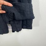 Tahari Linen Wide Leg Pants Women's Small Black Pull On Crinkle Textured Resort Photo 6