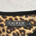 Lauren Ralph Lauren Womens Pajama Top Black Animal Print 2044 Embroidery Medium Photo 2