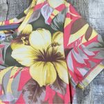 Caribbean Joe Island Supply Co Size Small Shirt Sleeve V-Neck Floral Hawaiian Photo 5